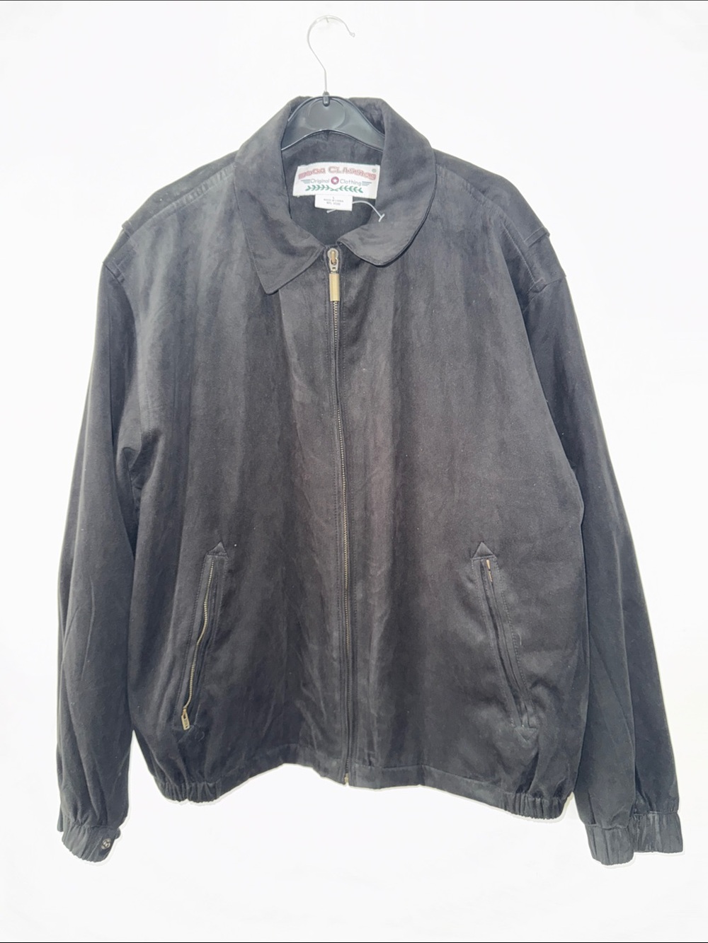 Vintage‎ Boca Classics Black Suede Bomber Jacket Size Large